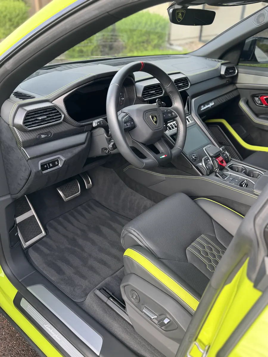 Luxury Lamborghini interior after detailed cabin care